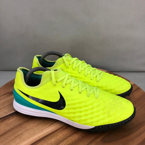 Nike MagistaX Onda II TF Soccer Turf Shoes Volt Black Green Mens Size 10 - Picture 1 of 9